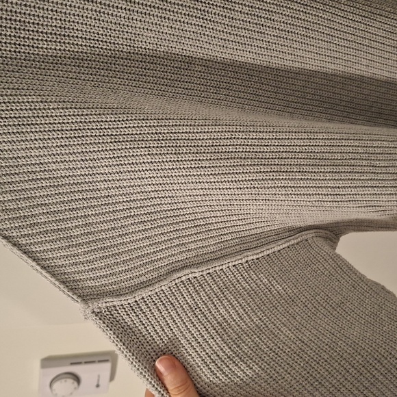 aerie Women's Light Gray Quarter-zip Super Cozy Cotton Sweater (Size M) - Picture 5 of 9